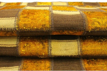 Patchwork Teppich Braun Rost Läufer in 230x90cm (10 / 10)