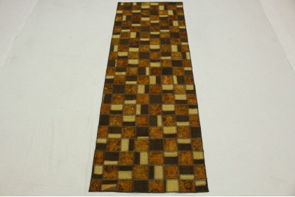 Patchwork Teppich Braun Rost Läufer in 230x90cm (2 / 10)