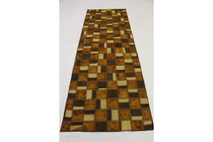 Patchwork Rug Runner Brown Rust in 230x90cm (3 / 10)