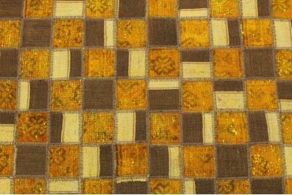 Patchwork Rug Runner Brown Rust in 230x90cm (8 / 10)