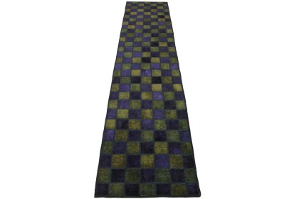 Patchwork Rug Runner Purple Olive in 300x70cm