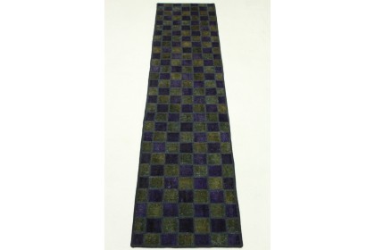 Patchwork Rug Runner Purple Olive in 300x70cm (2 / 9)