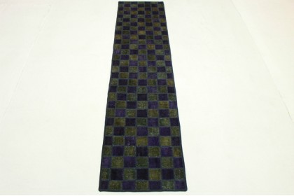 Patchwork Rug Runner Purple Olive in 300x70cm (5 / 9)