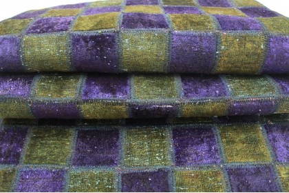 Patchwork Rug Runner Purple Olive in 300x70cm (9 / 9)