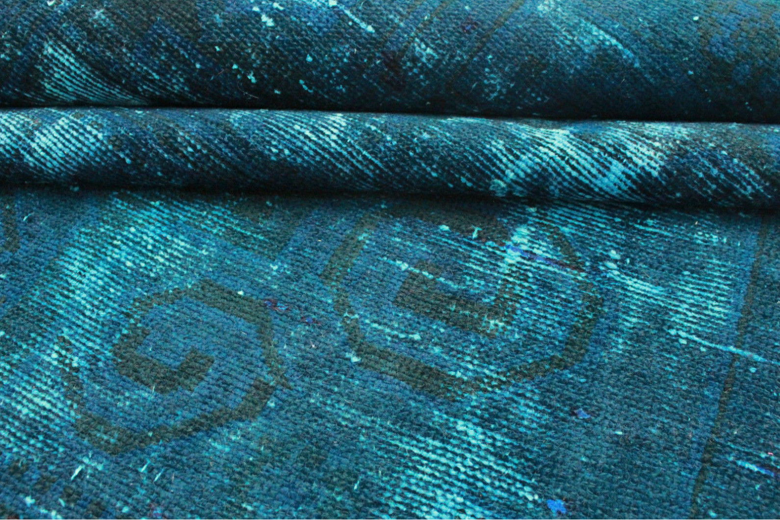 Vintage Teppich Blau in 190x110cm (5 / 5) Vintage Teppich Blau in 190x110cm (5 / 5)