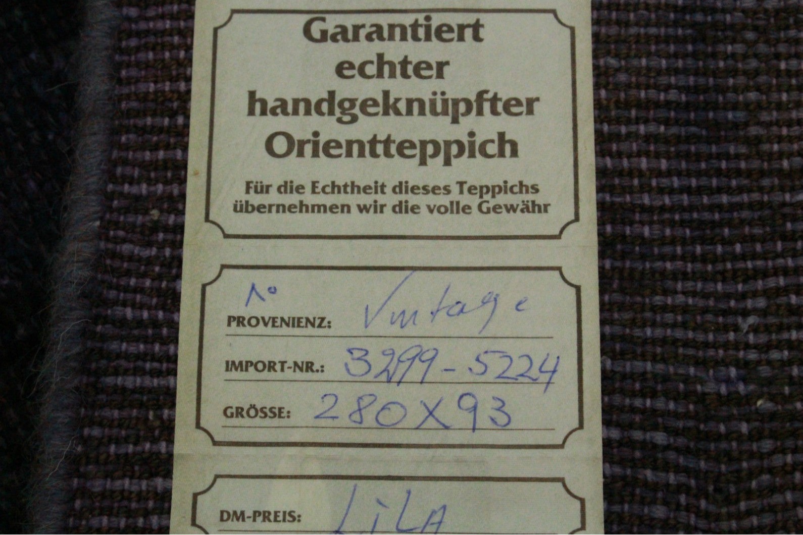 Vintage Teppich Läufer Lila in 280x90cm (11 / 11) Vintage Teppich Läufer Lila in 280x90cm (11 / 11)