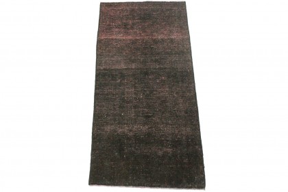 Vintage Teppich Läufer Schwarz Rosa in 170x80cm (1 / 5)