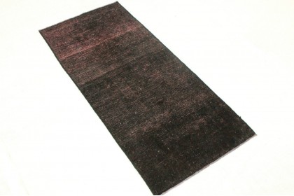 Vintage Teppich Läufer Schwarz Rosa in 170x80cm (3 / 5)