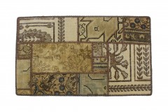 Patchwork Teppich Beige in 90x60