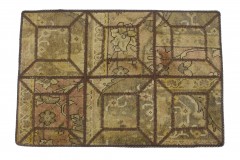 Patchwork Teppich Beige Gelb in 90x60