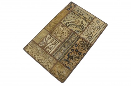 Patchwork Teppich Beige Sand in 90x60 (2 / 2)