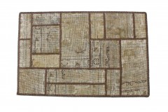 Patchwork Teppich Sand Beige in 90x60