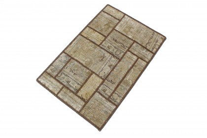 Patchwork Teppich Sand Beige in 90x60 (2 / 2)