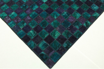 Patchwork Rug Purple Turquoise in 250x160cm (3 / 4)