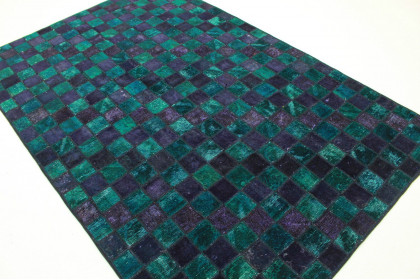 Patchwork Rug Purple Turquoise in 250x160cm (4 / 4)