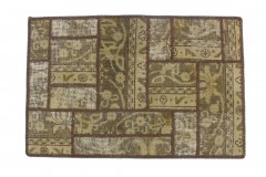 Patchwork Teppich Beige in 90x60