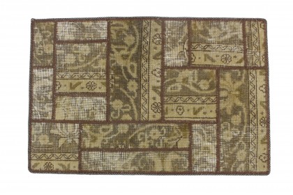 Patchwork Rug Beige in 90x60