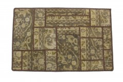 Patchwork Teppich Beige in 90x60