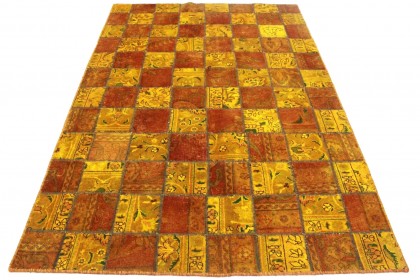Patchwork Teppich Orange Rot in 240x160cm (1 / 4)