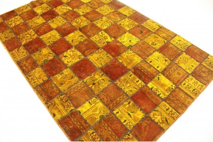 Patchwork Teppich Orange Rot in 240x160cm (2 / 4)