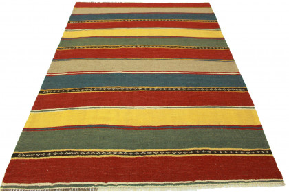 Kelim Teppich Rot Blau Gelb in 260x170cm (1 / 4)