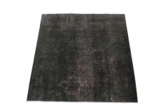 Vintage Teppich Schwarz Rosa in 160x150
