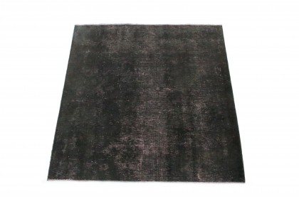 Vintage Teppich Schwarz Rosa in 160x150