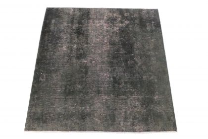 Vintage Teppich Schwarz Rosa in 160x150 (3 / 8)