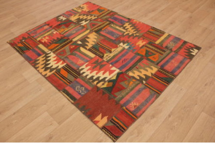 Kelim Patchwork Teppich Braun Rot in 200x150cm (1001-6688 ...