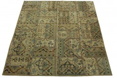 Patchwork Rug Blue Beige in 200x180cm