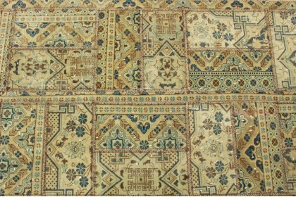 Patchwork Rug Blue Beige in 200x180cm (4 / 4)