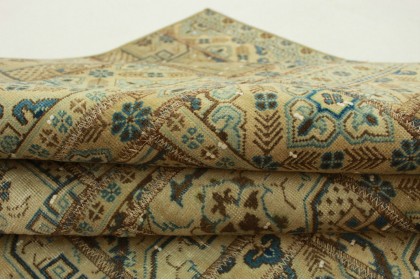 Patchwork Rug Blue Beige in 200x180cm (3 / 4)