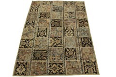 Patchwork Teppich Blau Beige in 240x170cm