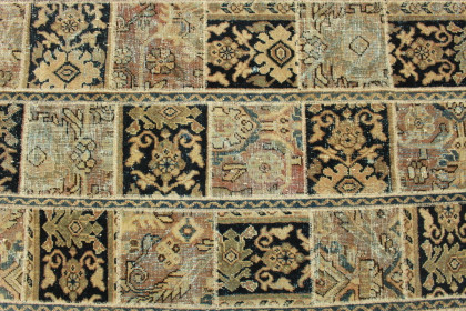 Patchwork Rug Blue Beige in 240x170cm (2 / 5)