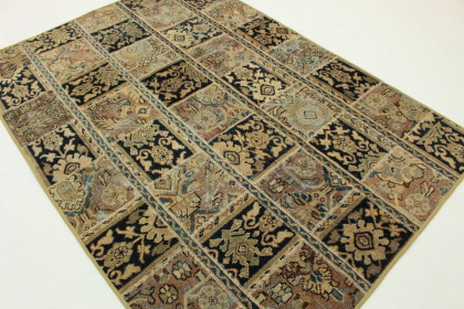 Patchwork Rug Blue Beige in 240x170cm (3 / 5)