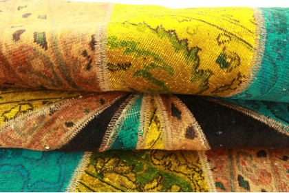 Patchwork Teppich Orange Curry in 240x170cm (5 / 5)