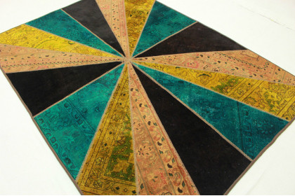 Patchwork Teppich Orange Curry in 240x170cm (3 / 5)