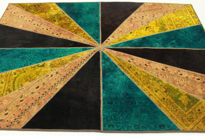 Patchwork Teppich Orange Curry in 240x170cm (4 / 5)