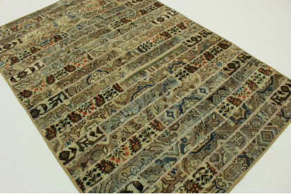 Patchwork Rug Brown Beige in 240x170cm (3 / 3)