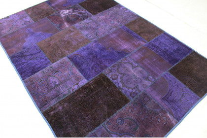 Patchwork Rug Purple in 250x170cm (4 / 5)