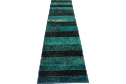 Patchwork Rug Runner Turquoise in 310x80cm