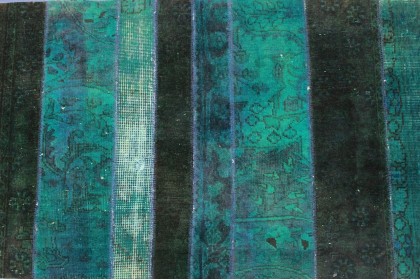 Patchwork Teppich Läufer Türkis in 310x80cm (4 / 8)