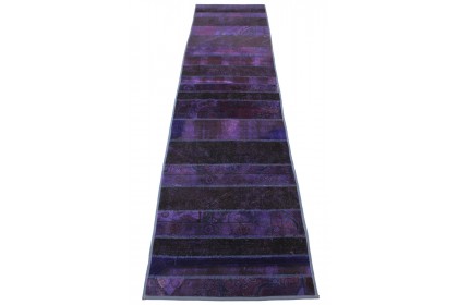 Patchwork Rug Runner Purple in 310x80cm