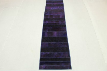 Patchwork Rug Runner Purple in 310x80cm (3 / 9)