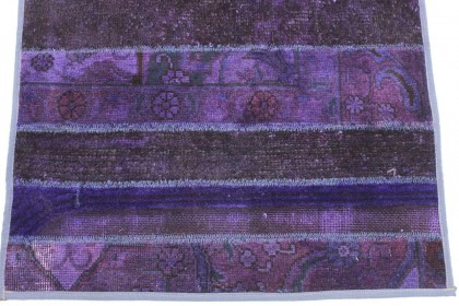 Patchwork Rug Runner Purple in 310x80cm (4 / 9)