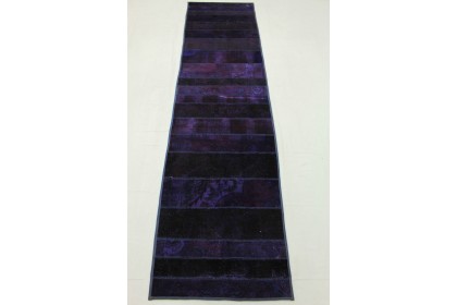 Patchwork Rug Runner Purple in 310x80cm (5 / 9)