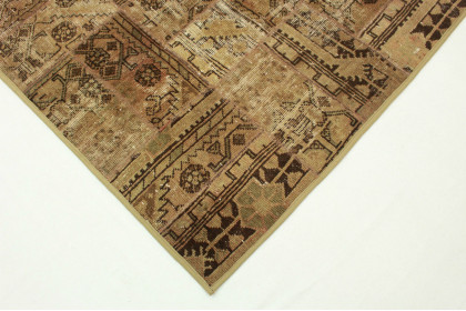 Patchwork Rug Brown in 200x120cm (4 / 5)
