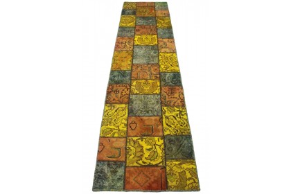 Patchwork Rug Runner Orange Green in 310x80cm