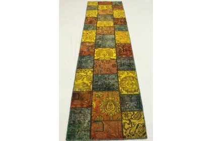 Patchwork Rug Runner Orange Green in 310x80cm (3 / 7)