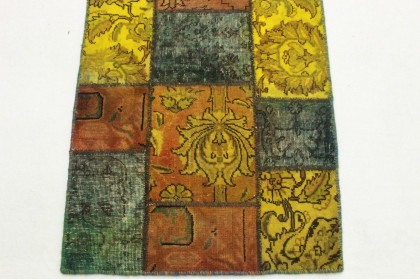 Patchwork Rug Runner Orange Green in 310x80cm (4 / 7)